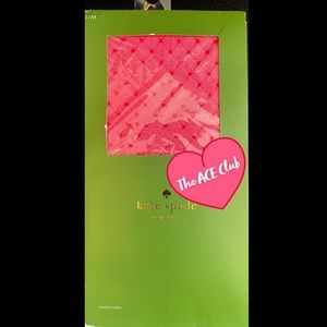 NIB Kate Spade Sheer Diamond Patterned “Lacquer Red” Tights - S/M $28
